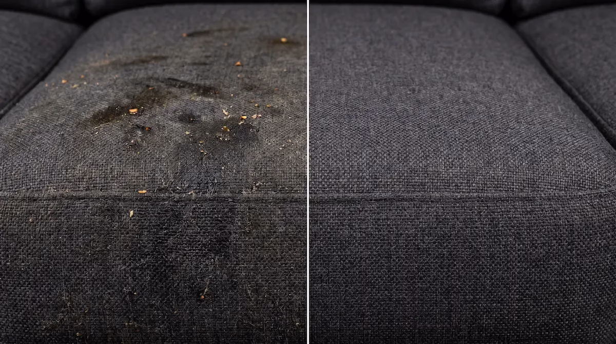 Sofa upholstery stain removal before and after — National Multi Steam