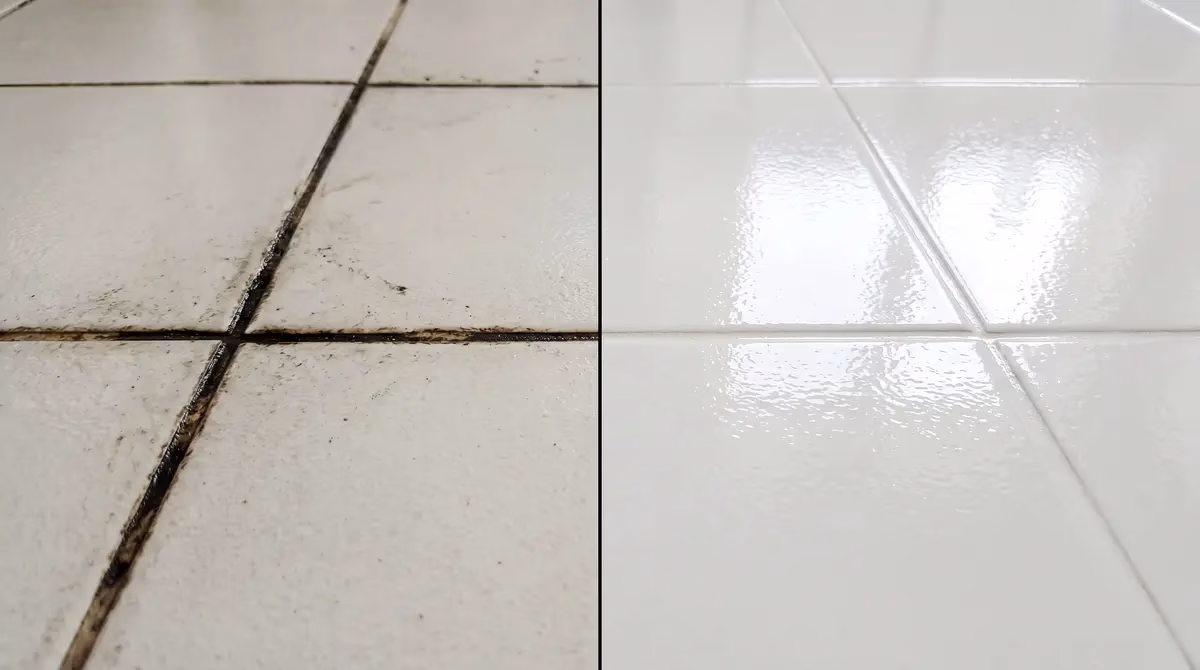 Before and after tile and grout cleaning in Fairfield CA — Fairfield Steam Cleaning