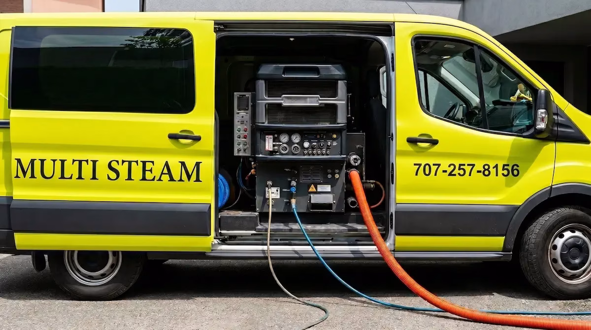 Truck-mounted steam cleaning equipment for Fairfield carpet cleaning