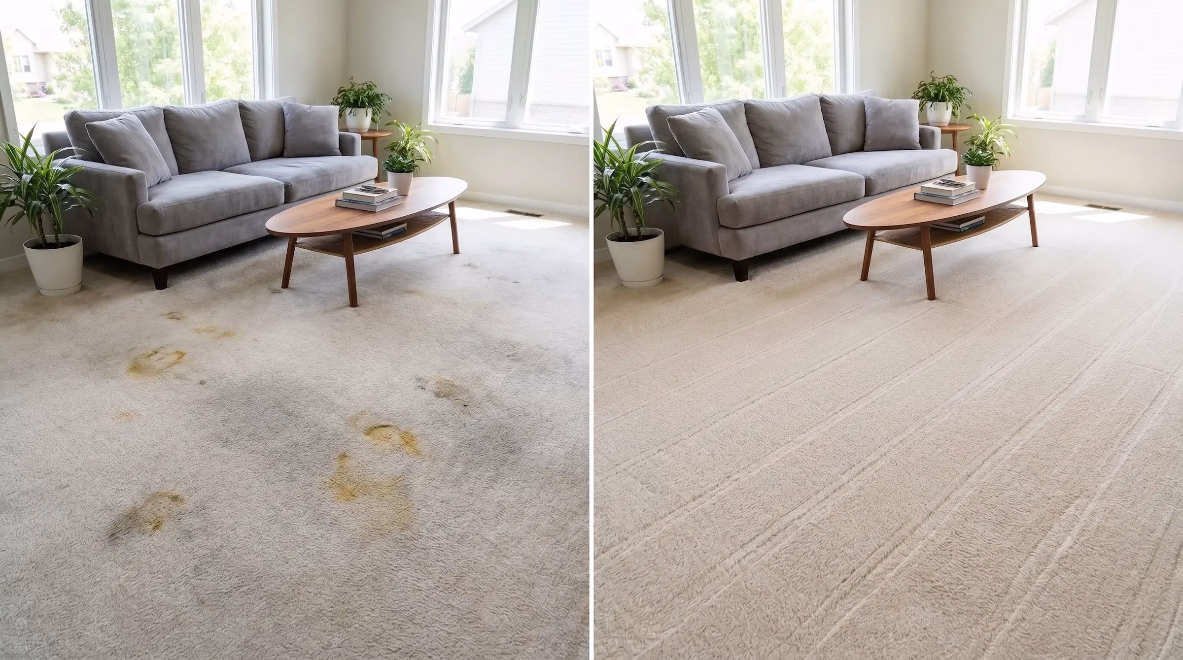Pet urine stain carpet cleaning before and after Vallejo CA — National Multi Steam